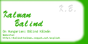 kalman balind business card
