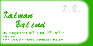 kalman balind business card